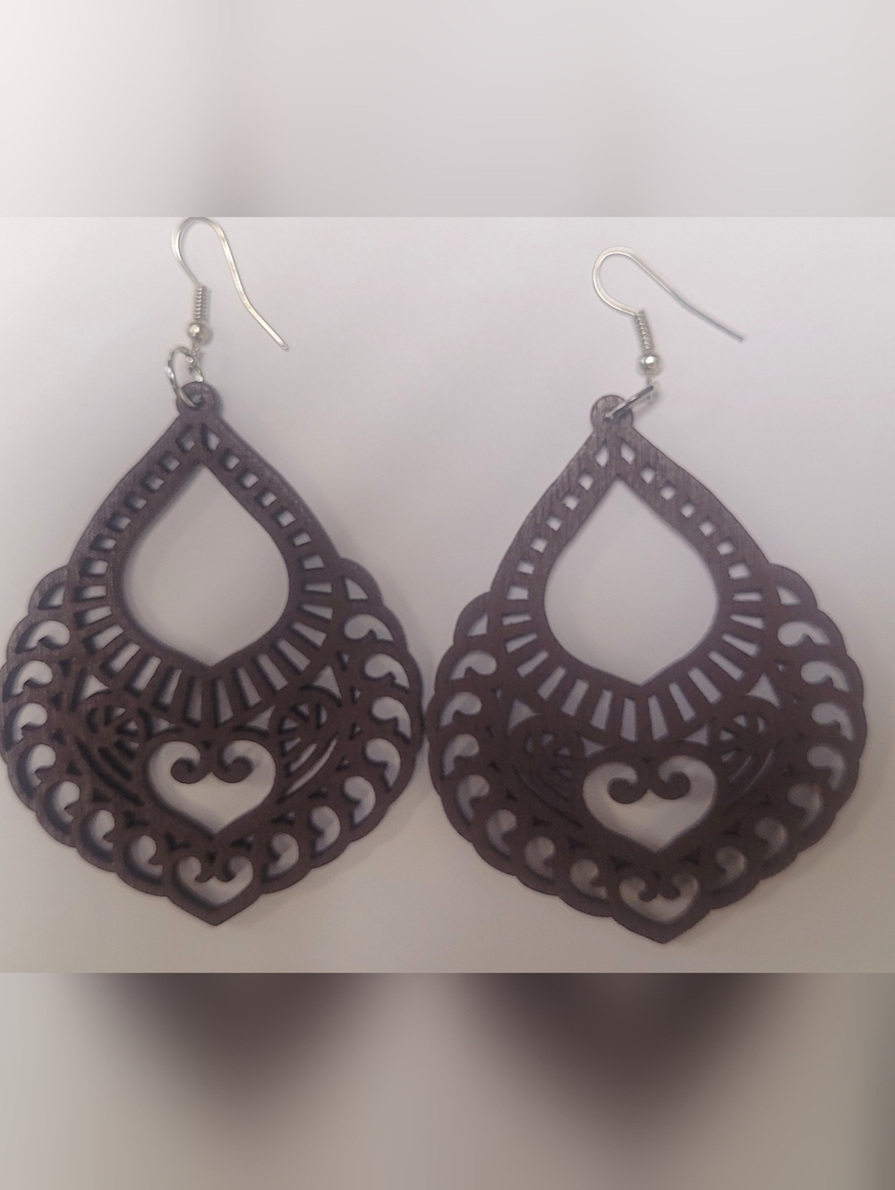 Wood Dangle Earrings Brown Paparazzi